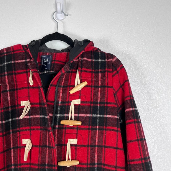 Gap Women's Wool Blend Toggle Closure Plaid Jacket Sz S - Picture 5 of 8